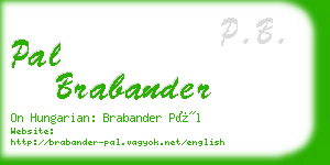 pal brabander business card